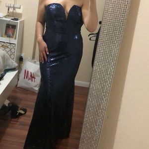 Navy blue sequin mermaid dress